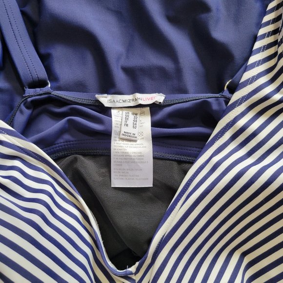 Isaac Mizrahi Live 18W Bathing Swimsuit Skirted Striped - Picture 4 of 7